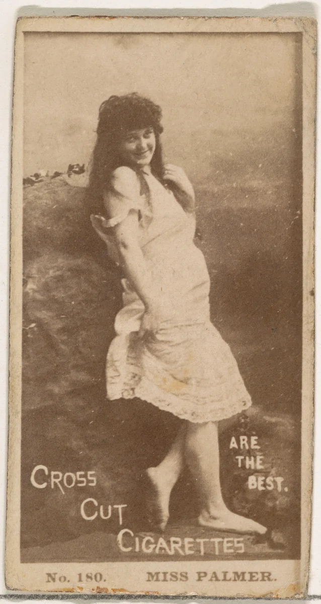 Card Number 180, Miss Palmer, from the Actors and Actresses series (N145-2) issued by Duke Sons & Co. to promote Cross Cut Cigarettes by W. Duke, Sons & Co., photograph, 1880-1889