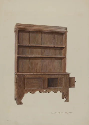 Pa. German Pewter Cupboard by Henrietta S. Hukill, index of american design, 1939