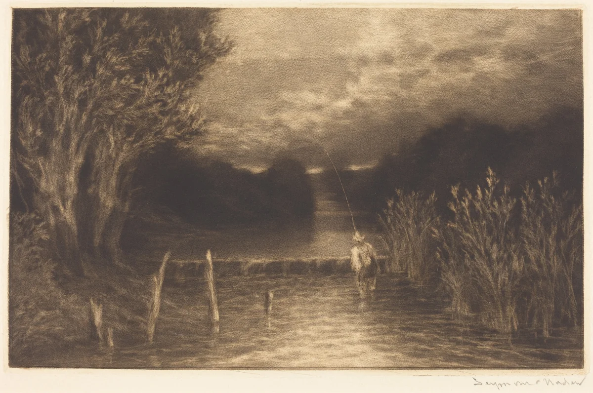 Grayling Fishing by Francis Seymour-Haden, print, 1897