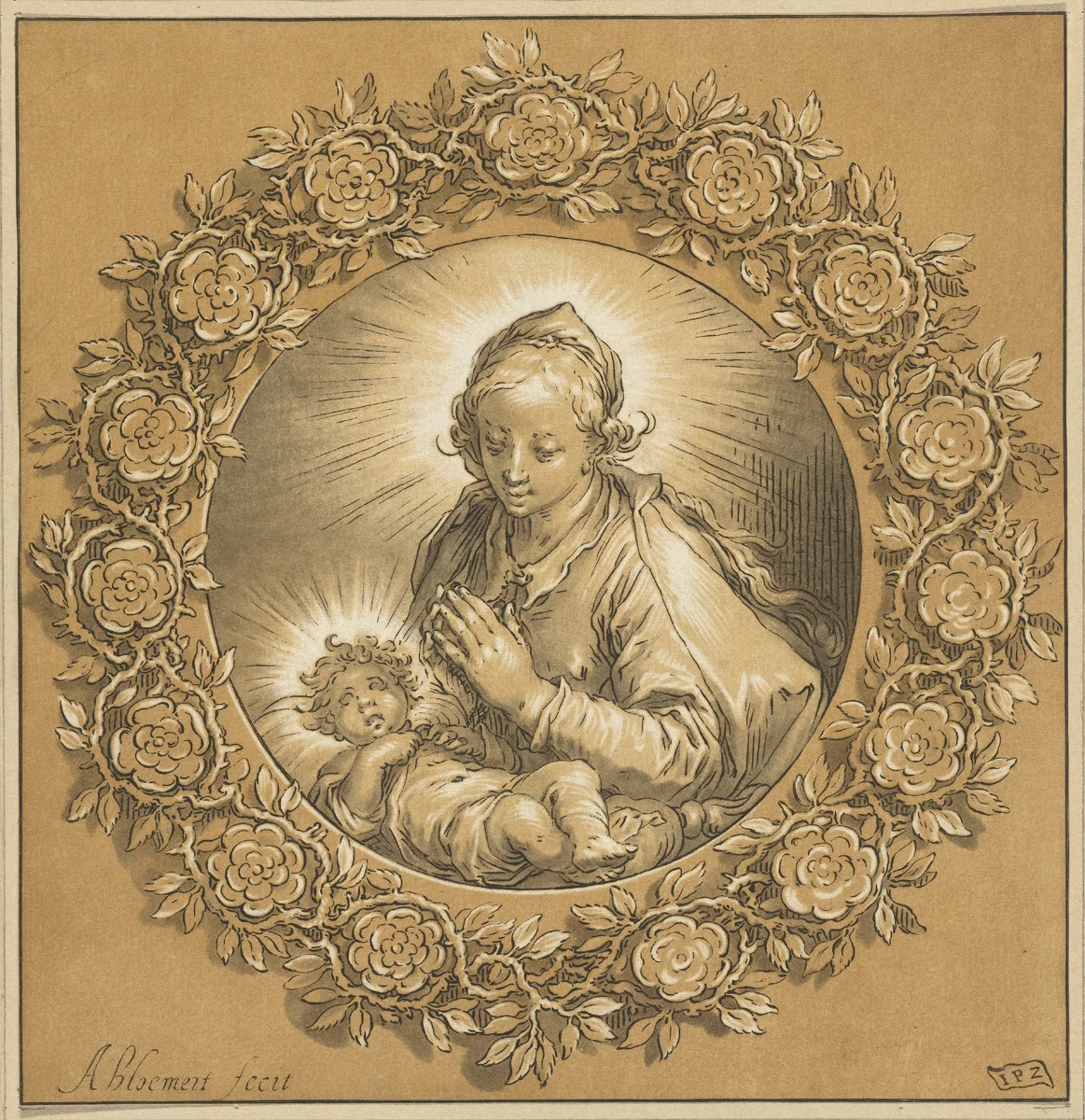 Maria met Christuskind by Cornelis Ploos van Amstel, print, 1769