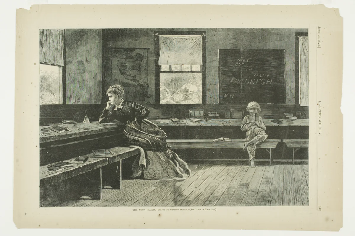 The Noon Recess by Winslow Homer, print, 1873