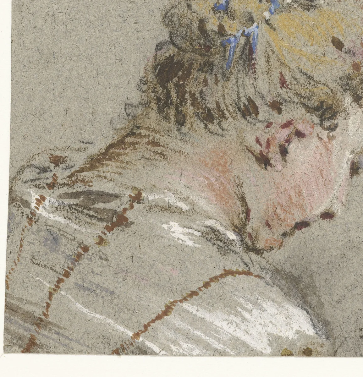 Vrouwenhoofdje, naar rechts by Giovanni Battista Zampezzi, drawing, 1630-1699