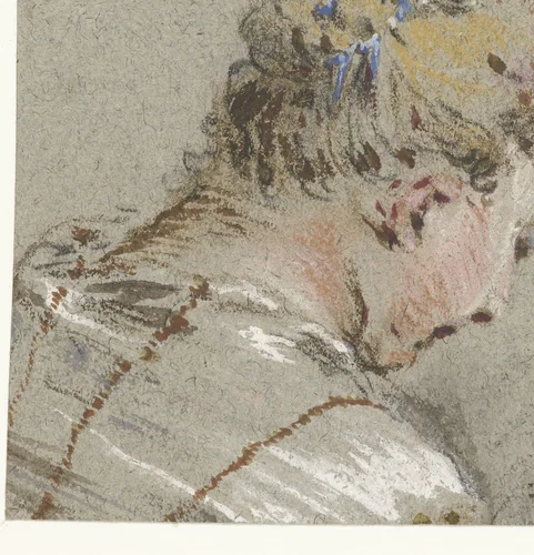 Vrouwenhoofdje, naar rechts by Giovanni Battista Zampezzi, drawing, 1630-1699