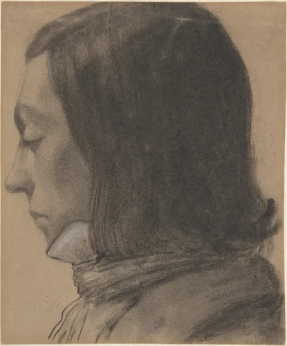 Head of a Young Man in Profile, to the Left by anonymous, drawing, 1700-1799