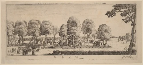 Spring: The Shooting Range by Wenceslaus Hollar, print, 1628-1629