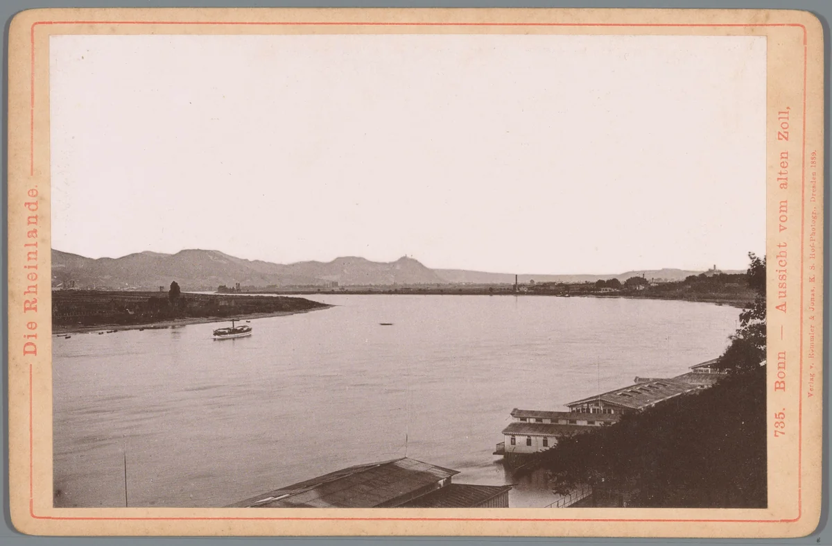 Gezicht over de Rijn bij Bonn by anonymous, photograph, 1889
