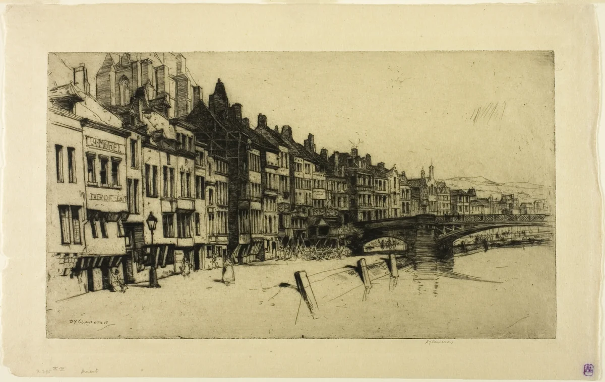 Dinant, plate nine from the Belgian Set by David Young Cameron, print, 1907