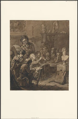 Tekenles voor jonge kinderen by Christiaan van Geelen jr., drawing, 1819