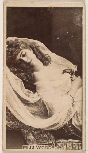 Miss Woodford, from the Actresses series (N245) issued by Kinney Brothers to promote Sweet Caporal Cigarettes by Kinney Brothers Tobacco Company, photograph, 1890