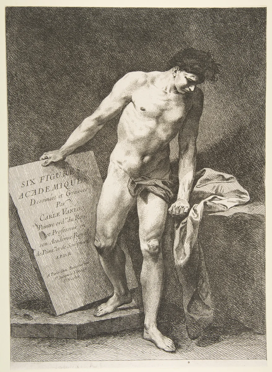 Frontispiece: Six Figures Académiques by Carle Vanloo, print, 1742-1743