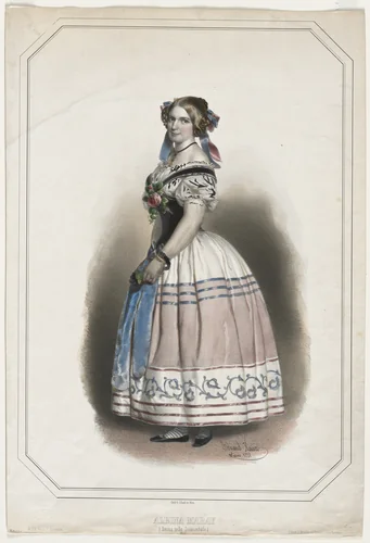 Portrait of Albina Maray by Eduard Kaiser, print, 1851