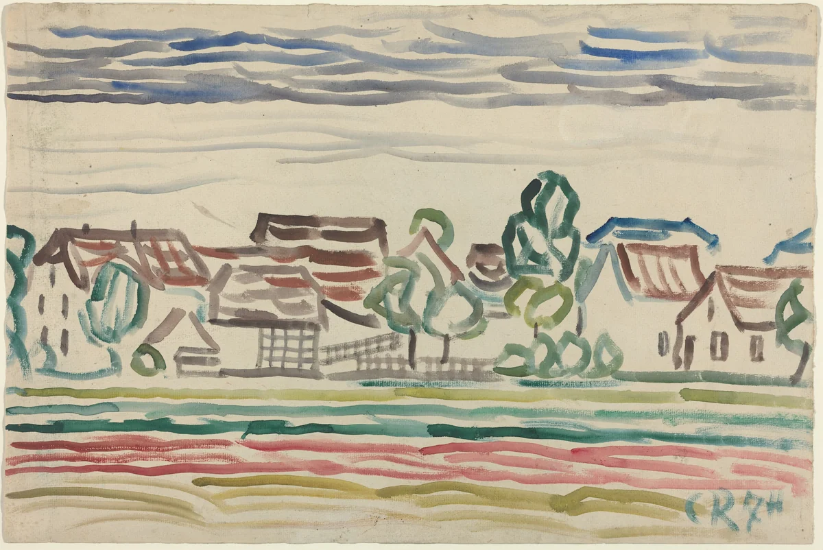 Landscape by Christian Rohlfs, drawing, 1870-1880