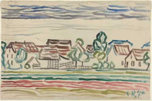 Landscape by Christian Rohlfs, drawing, 1870-1880