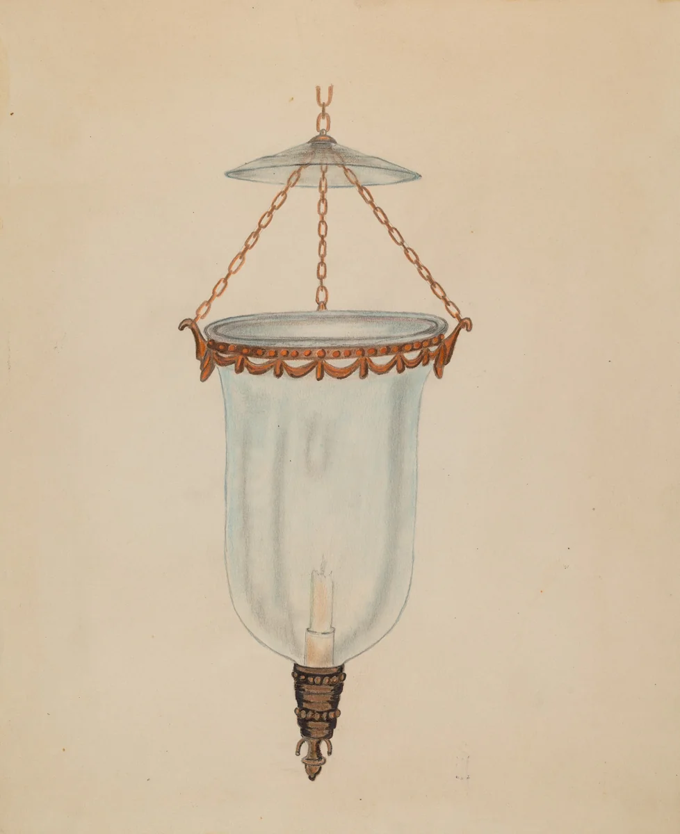 Candle Chandelier by Columbus Simpson, index of american design, 1935-1942