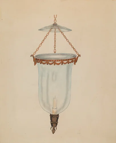 Candle Chandelier by Columbus Simpson, index of american design, 1935-1942