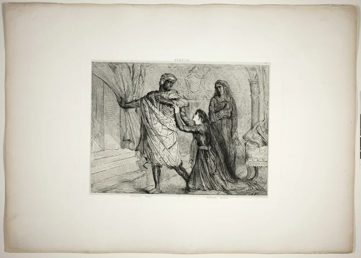 Away!, plate seven from Othello by Théodore Chassériau, print, 1844