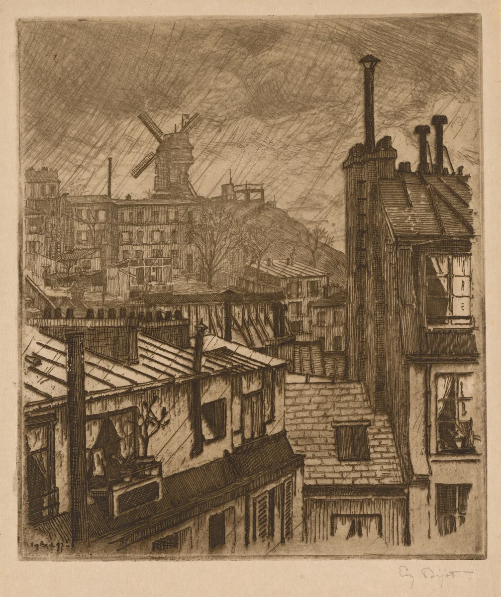 Montmartre, le Moulin de la Gallette by Eugène Bejot, print, 1897