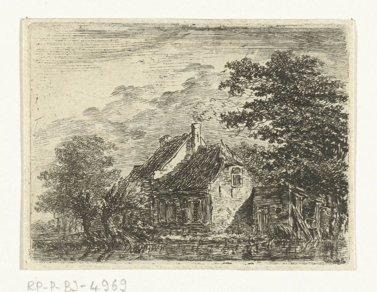 Boerderij aan een vaart by Hermanus van Brussel, print, 1800-1815