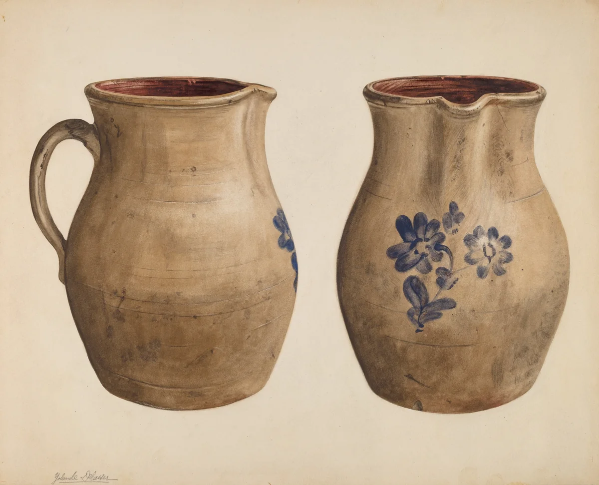 Pitcher by Yolande Delasser, index of american design, 1937