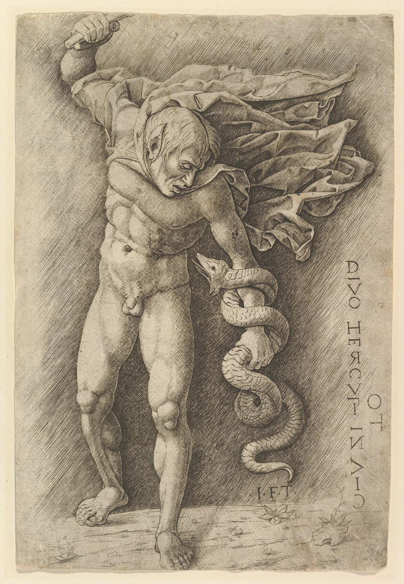 Hercules and the Hydra by Andrea Mantegna, print, 1445-1506