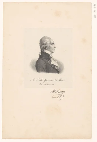 Portret van Armand-Louis de Gontaut Biron by anonymous, print, 1818-1842
