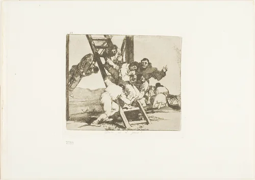It's a hard step!, plate 14 from The Disasters of War by Francisco José de Goya, print, 1810-1811