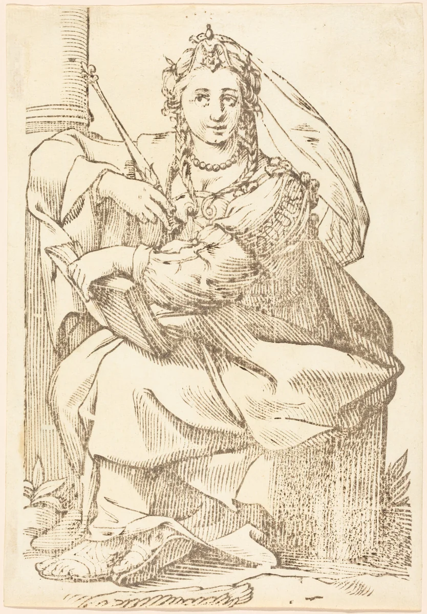 Sibylla Phrygia by Paul Maupin, Jacques Stella, print, 1620-1630
