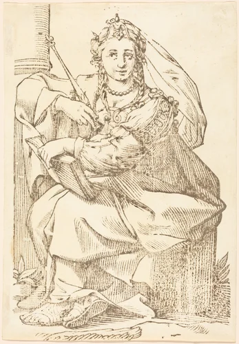 Sibylla Phrygia by Paul Maupin, Jacques Stella, print, 1620-1630