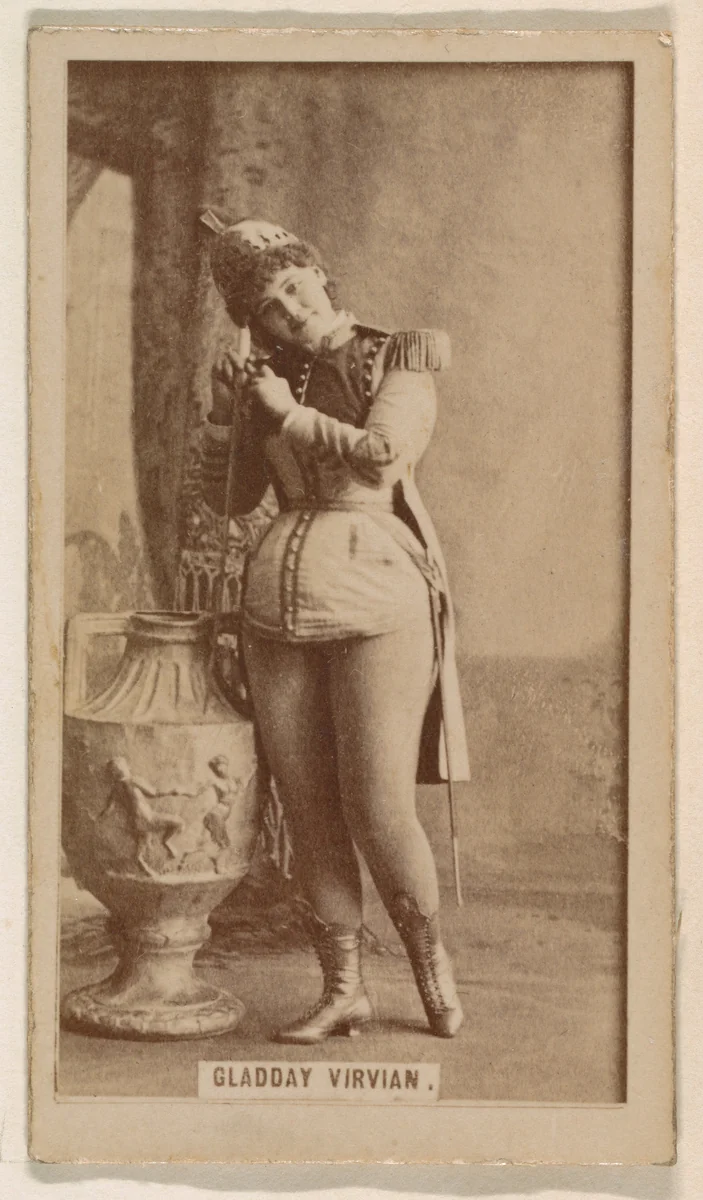 Gladday Virvian, from the Actresses series (N245) issued by Kinney Brothers to promote Sweet Caporal Cigarettes by Kinney Brothers Tobacco Company, photograph, 1890