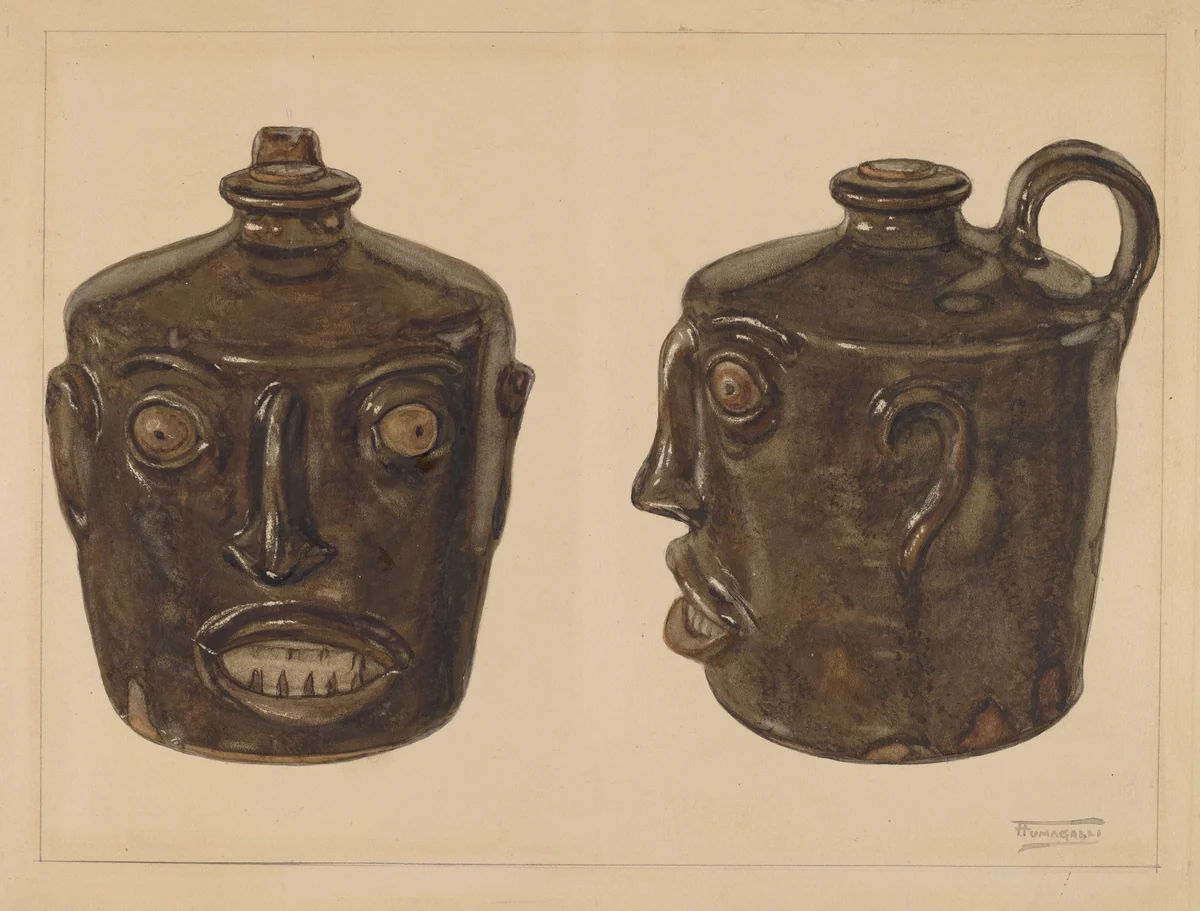 Grotesque Jug by Frank Fumagalli, index of american design, 1936