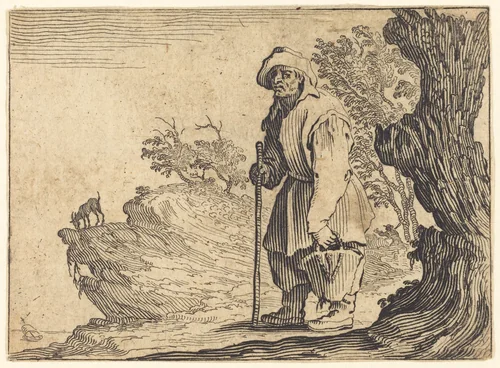 Peasant with Sack by Jacques Callot, print, 1622