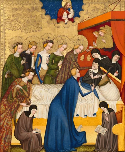 The Death of Saint Clare by Master of Heiligenkreuz, painting, 1400-1410