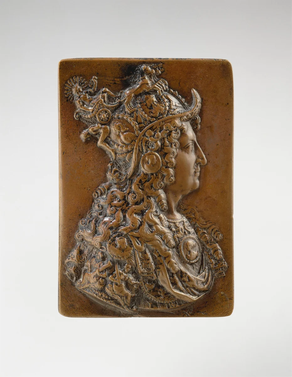 Louis XIV in allegorical armor by Michel Molart, metalwork, 1600-1699