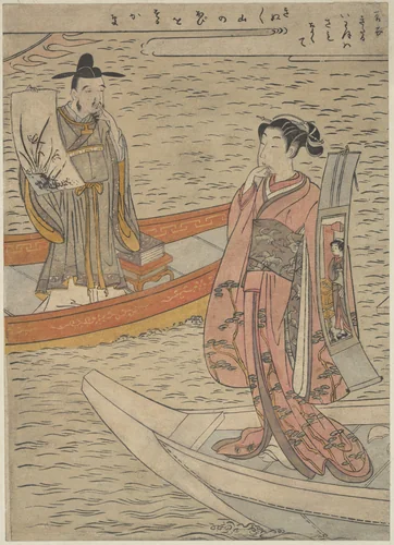 Parody of the Noh Play "Hakurakuten" by Suzuki Harunobu (鈴木春信), print, 1756-1776