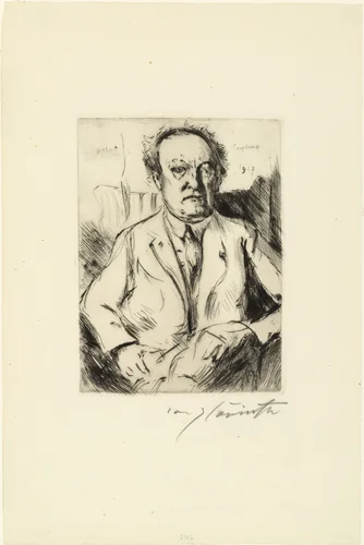 Gerhart Hauptmann by Lovis Corinth, print, 1917
