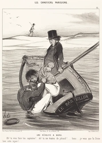 Une Révolte a Bord by Honoré Daumier, print, 1843