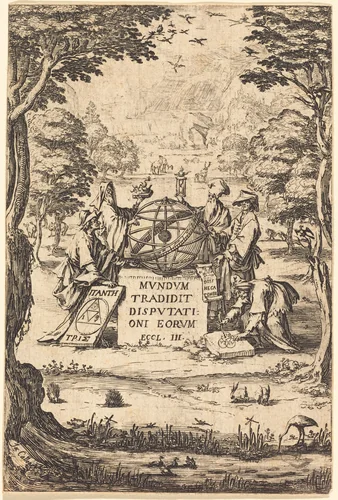 Frontispiece for the Sacred Cosmologia (Title with Astrologers) by Jacques Callot, print, 1592-1635