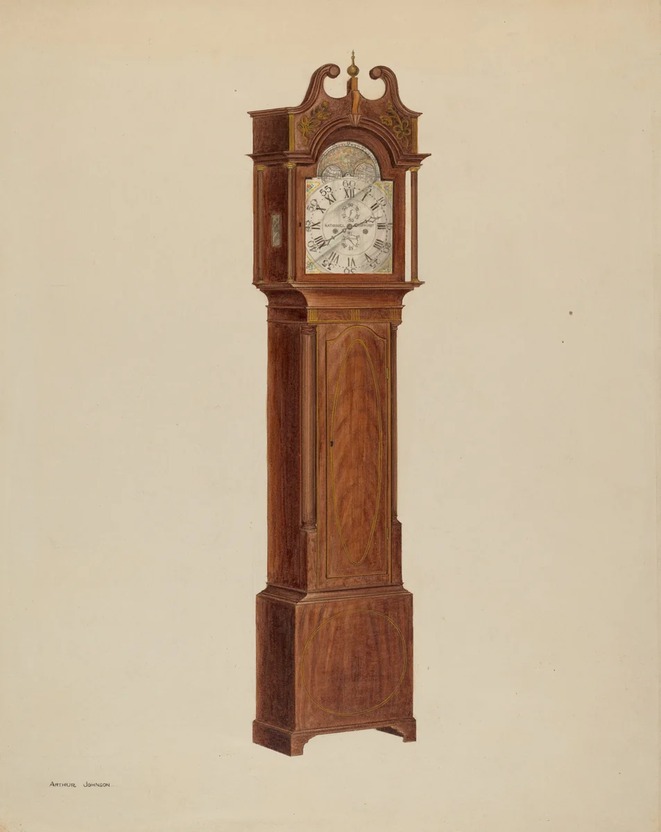 Tall Clock by Arthur Johnson, index of american design, 1938