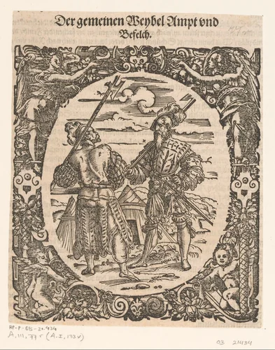 Twee landsknechten by Jost Amman, print, 1573