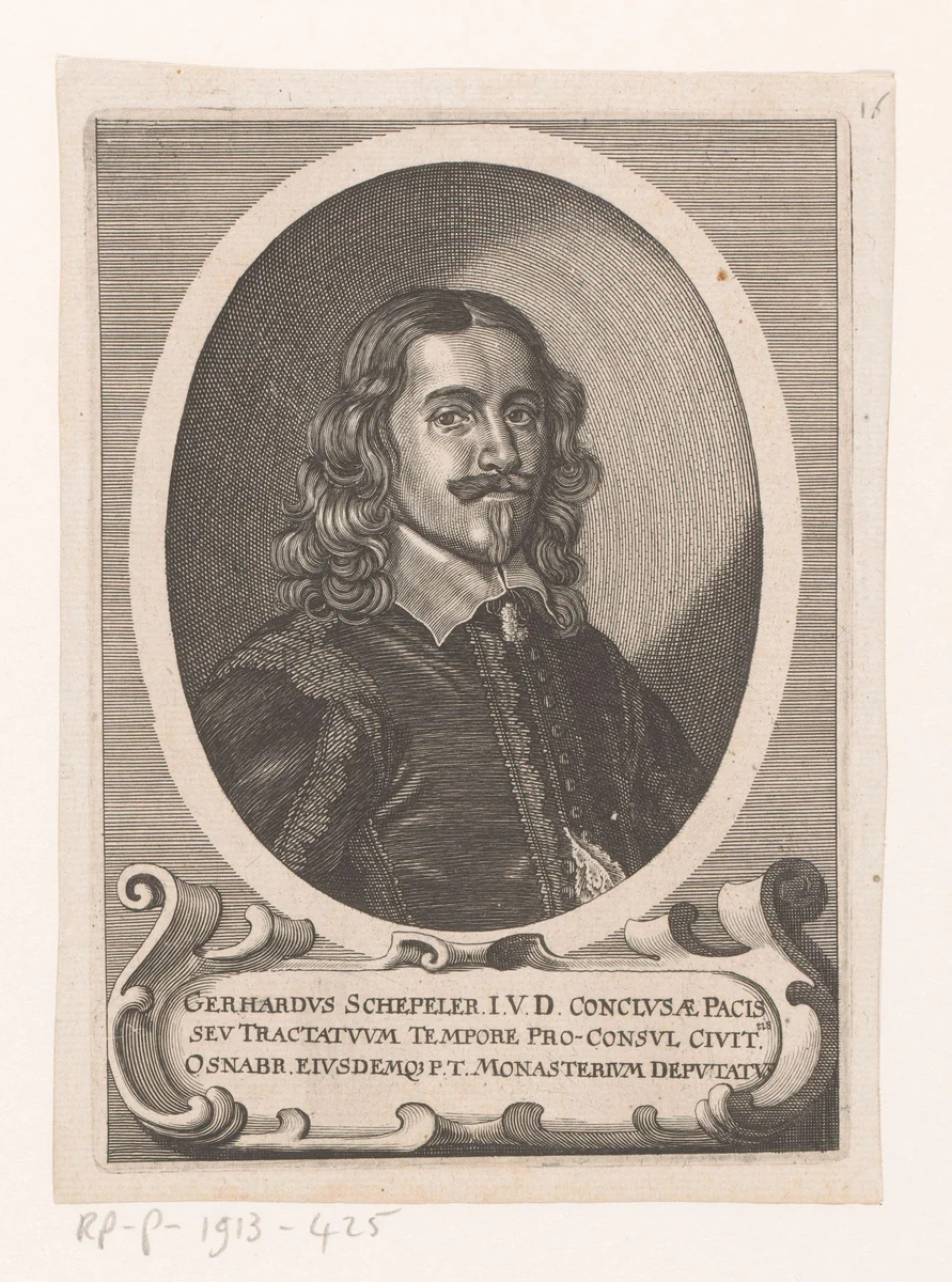 Portret van Gerhard Schepeler by Matthäus Merian, print, 1652