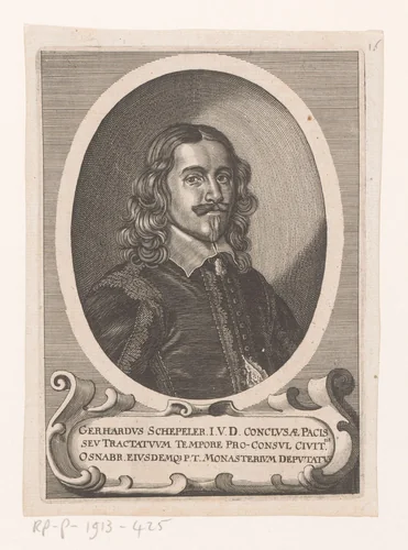 Portret van Gerhard Schepeler by Matthäus Merian, print, 1652
