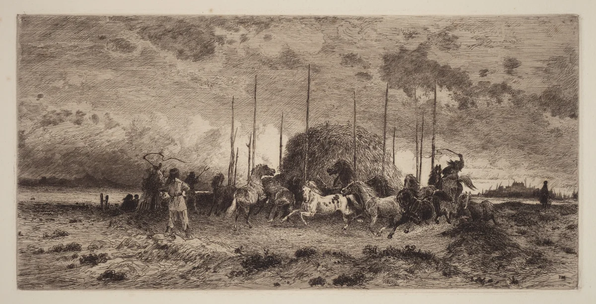Harvest at San Juan, New Mexico by Peter Moran, print, 1878-1888