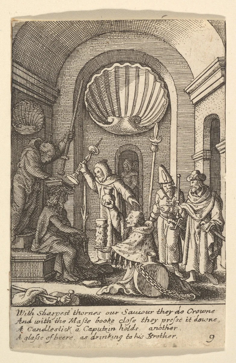 The mocking of Christ by Wenceslaus Hollar, print, 1644-1652