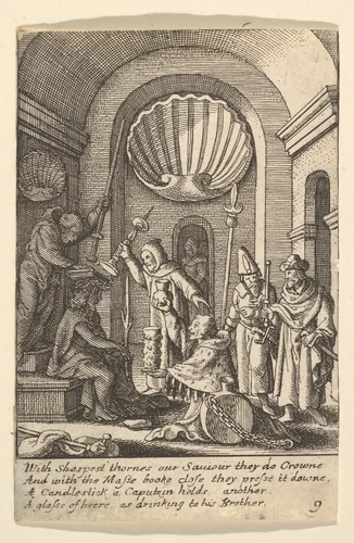 The mocking of Christ by Wenceslaus Hollar, print, 1644-1652