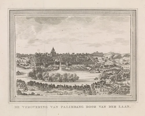 De verovering van de stad Palembang in 1659 by Dirk de Jong, print, 1779-1805