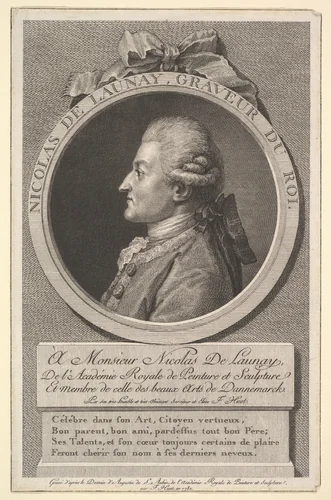 Portrait of Nicolas de Launay by F. Huot, print, 1802