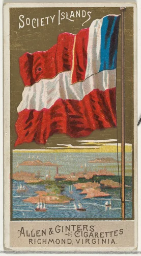 Society Islands, from Flags of All Nations, Series 2 (N10) for Allen & Ginter Cigarettes Brands by Allen & Ginter, print, 1890