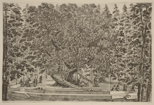 The Inhabited Tree by Stefano della Bella, print, 1653