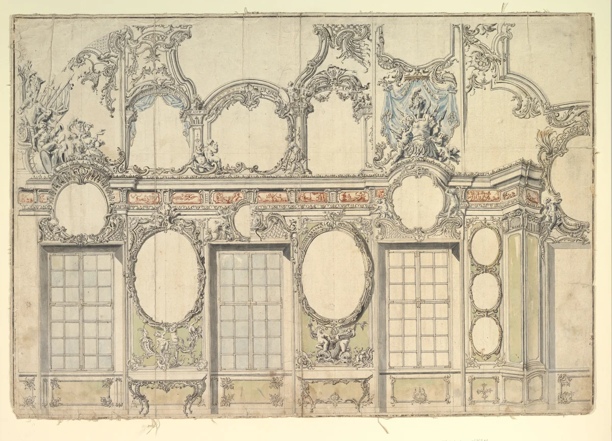 Design for an Interior Wall by anonymous, drawing, 1700-1780