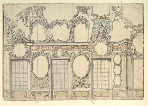 Design for an Interior Wall by anonymous, drawing, 1700-1780